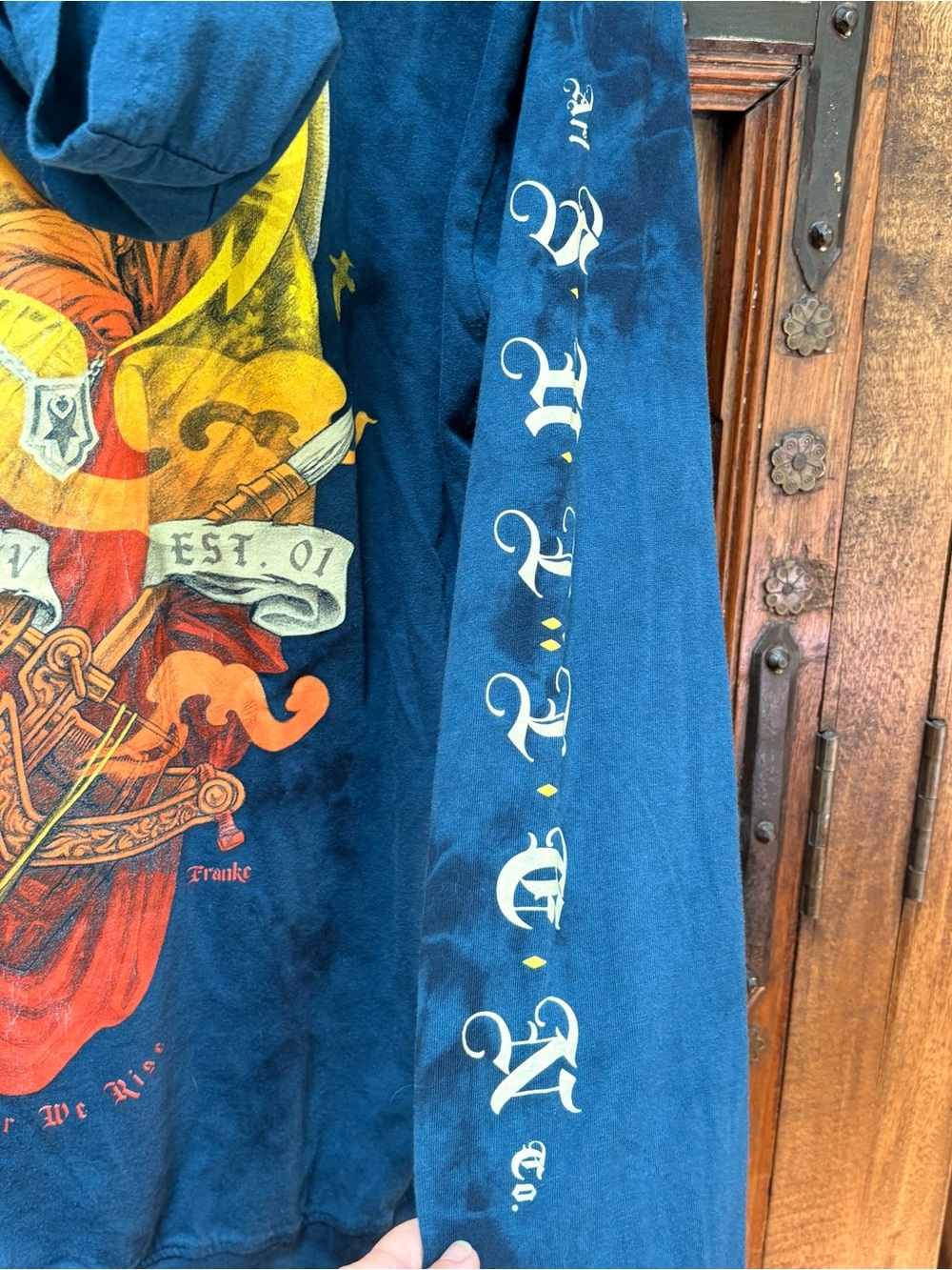 Sullen Hoodie: Art Collective Men's Long Sleeve Graphic Size M Blue Tie Dye EUC - Picture 8 of 8